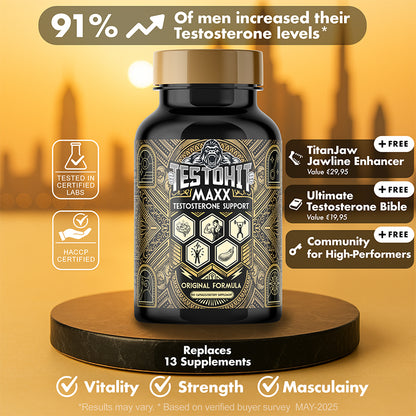 TESTOHIT MAXX™ – Science-Based Nutrient Complex for Strength,Energy & Confidence.